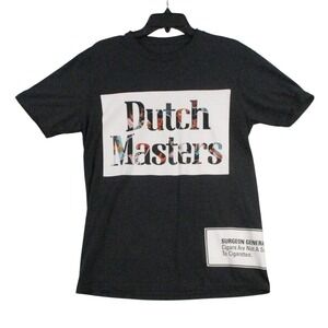 Dutch Masters Burn Slow Graphic T-Shirt Mens Black Short Sleeve‎ Cigar Promo Tee